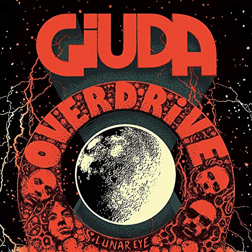 Giuda "Overdrive" vinyl album cover with red text and skull imagery.