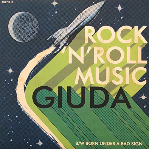 Giuda 7" vinyl record cover: rocket, moon, and bold text.