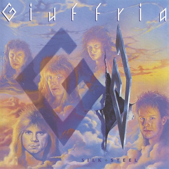 CD cover for Giuffria’s “Silk and Steel” featuring band members’ portraits.