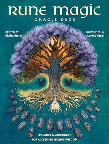 Rune Magic Oracle Deck cover with tree illustration and runestones.