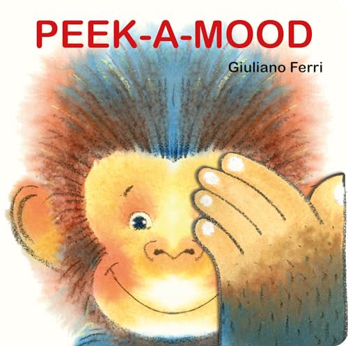 A monkey covering one eye with its hand, from the book Peek-A-Mood by Giuliano Ferri.