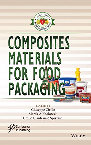 Book cover: "Composites Materials for Food Packaging" with food containers.