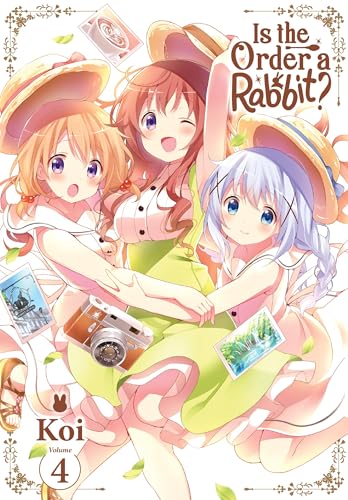 Anime book cover featuring three girls with straw hats and travel items.