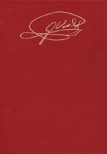 Red book cover with a white, cursive signature design.