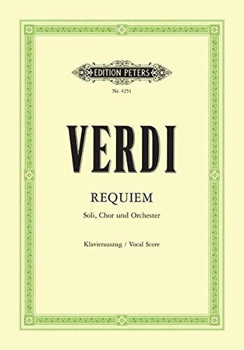 Cream-colored vocal score cover for Verdi’s Requiem with green border.