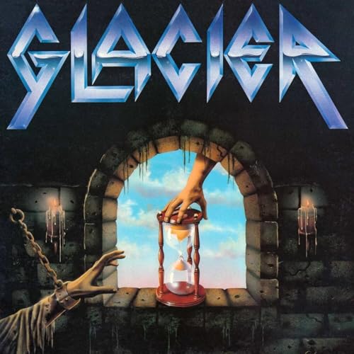 Album cover for Glacier, featuring an hourglass and stone archway.
