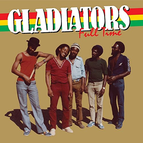 Album cover with five men standing in a line against a brown background.