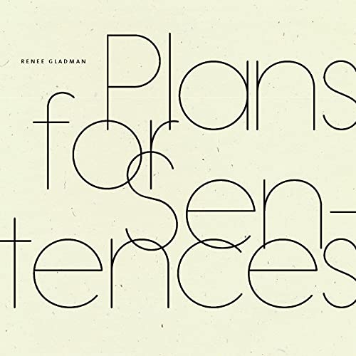Book cover with green, minimalist typography reading "Plans for Sentences.