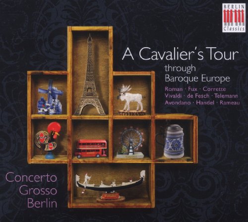 CD cover: Shelves displaying miniature landmarks and musical instruments.