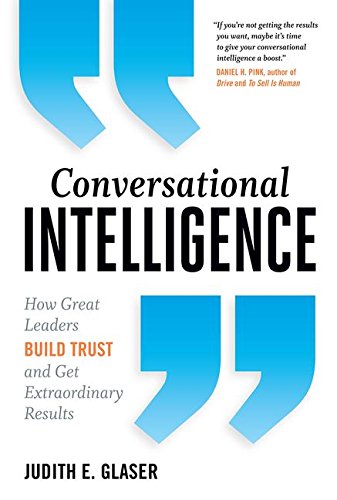 Book cover: "Conversational Intelligence" by Judith E. Glaser, with blue and white design.