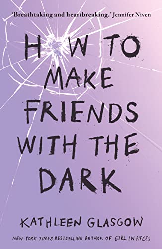 Book cover for How to Make Friends with the Dark with shattered glass background.