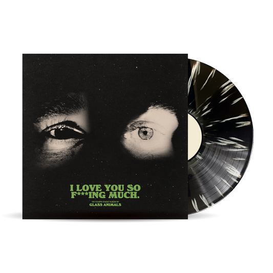 Glass Animals vinyl record with eyes and splattered effect cover.