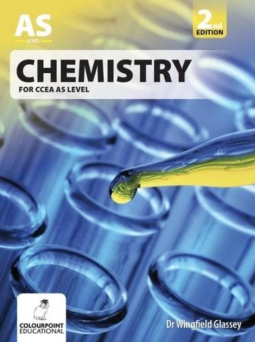 Textbook cover for Chemistry for CCEA AS Level showing test tubes and a dropper.