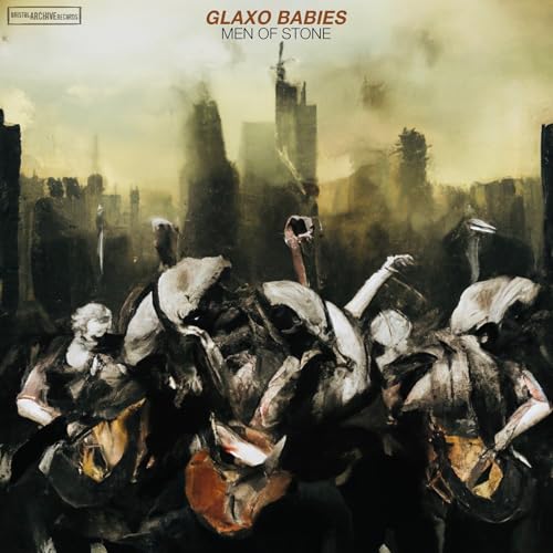 Album cover featuring abstract figures in a desolate, hazy city landscape.
