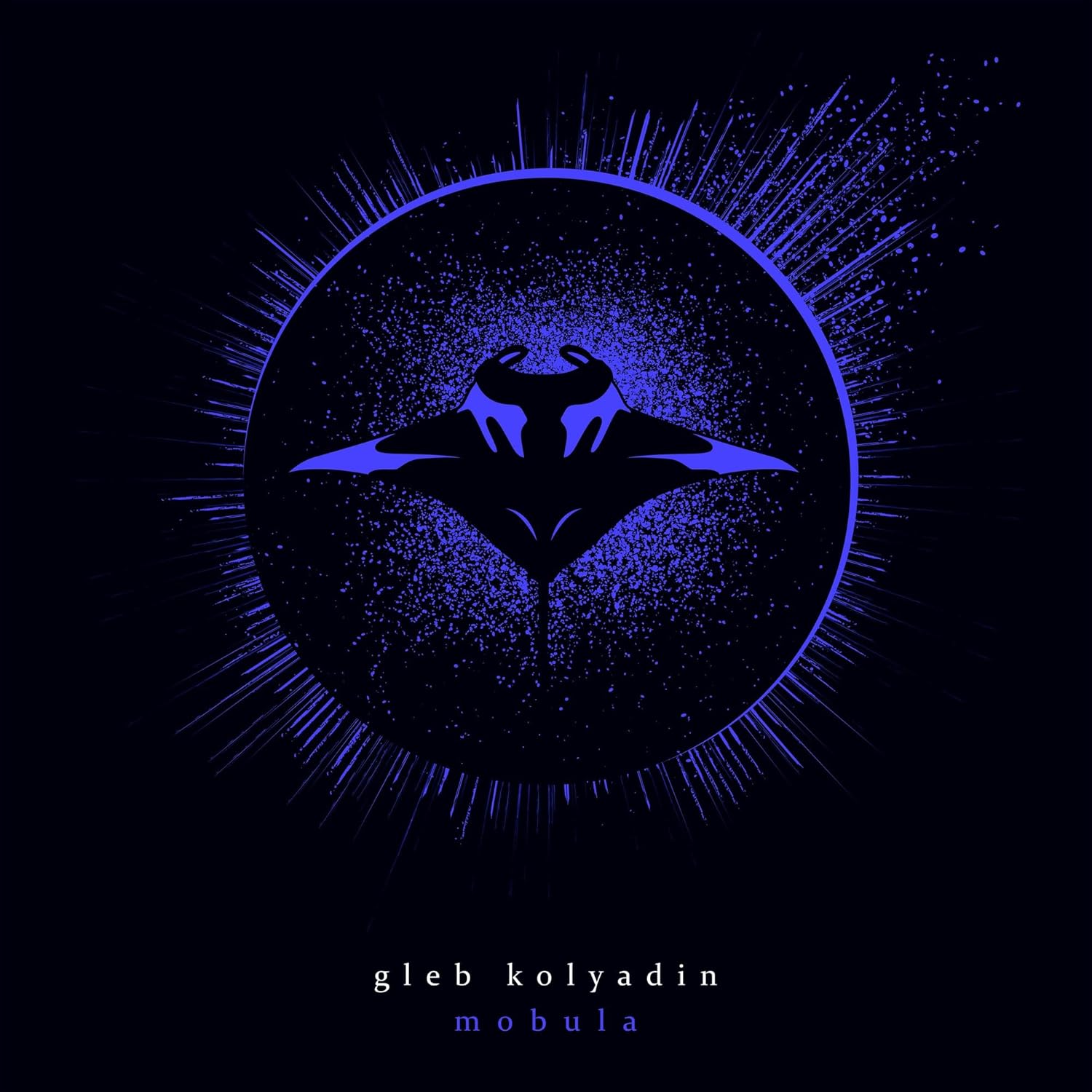 Dark album cover featuring a silhouetted manta ray within a starry circle.