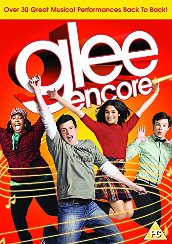 Glee Encore DVD cover featuring four cast members in a celebratory pose.