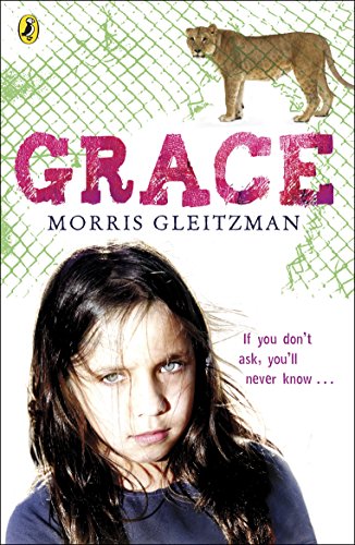 Book cover: "Grace" with a girl’s face and a lion cub.
