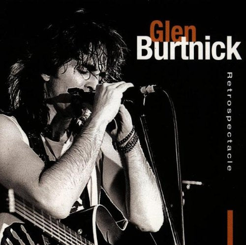 Glen Burtnick album cover: black and white photo of musician playing harmonica.