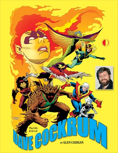 Comic book cover featuring superhero illustrations and a portrait of Dave Cockrum.