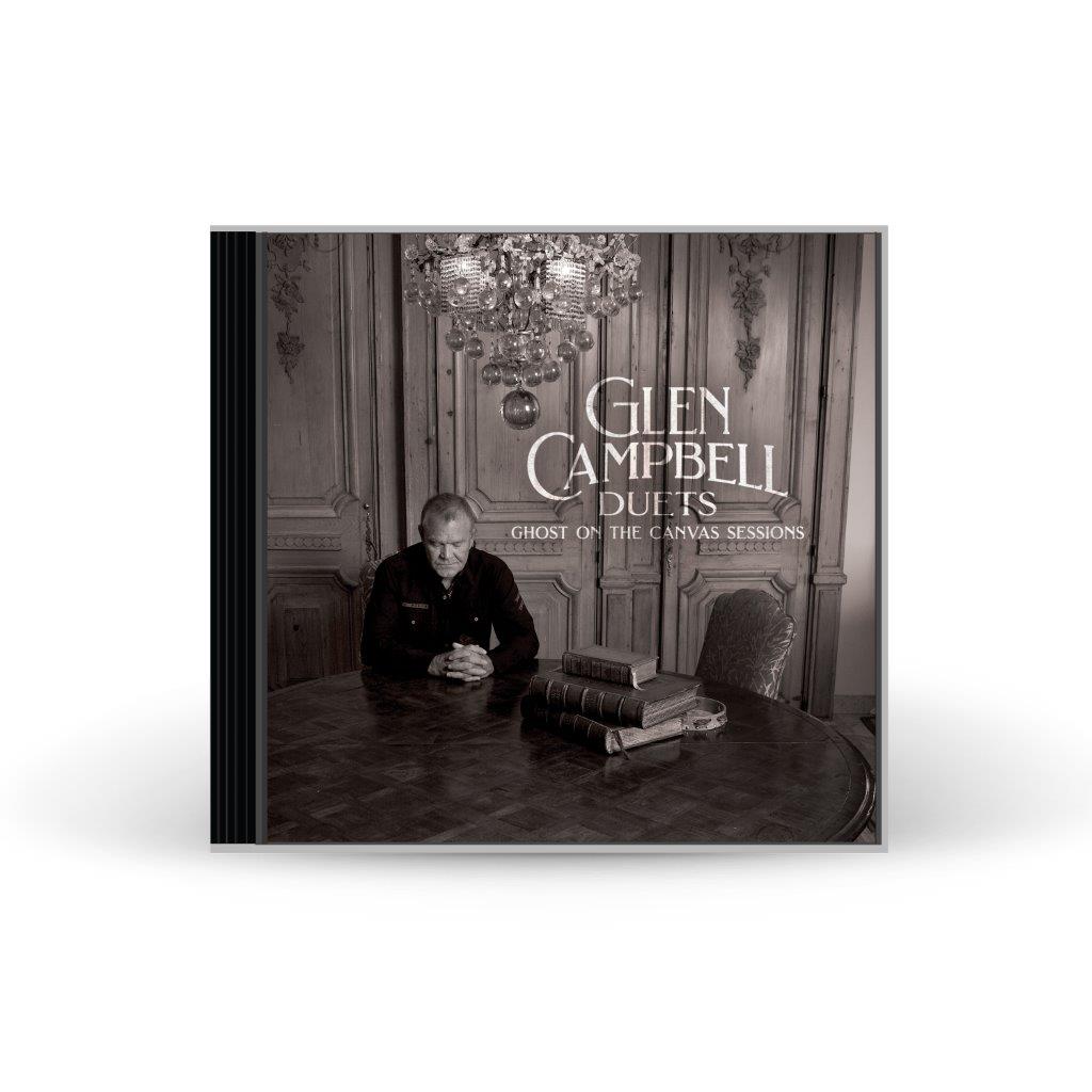 Glen Campbell CD cover: man at table in ornate room.