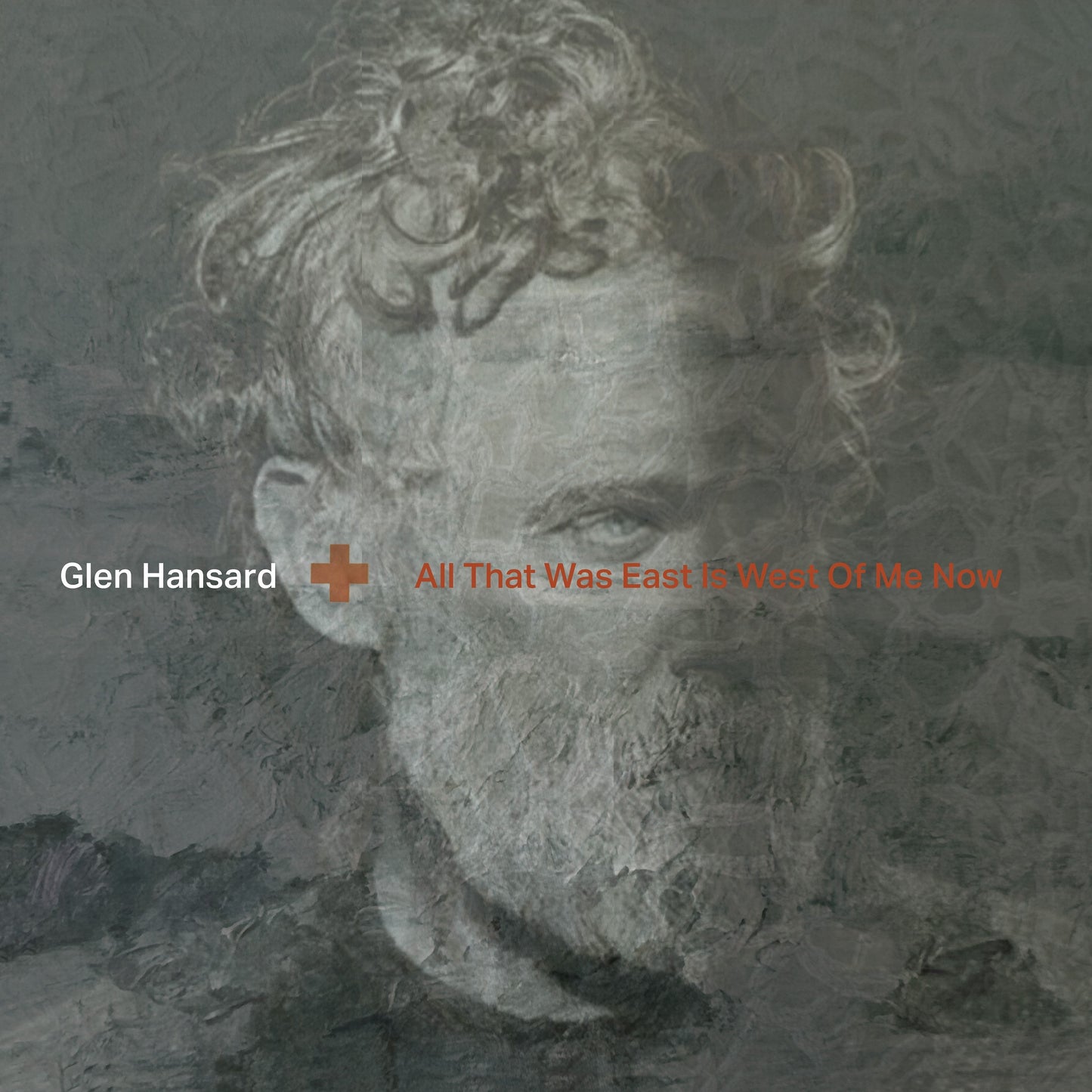"Glen Hansard album cover with a charcoal sketch of a man's face."