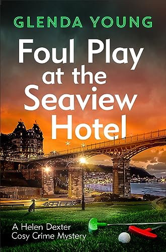 Book cover: "Foul Play at the Seaview Hotel" with a coastal scene.