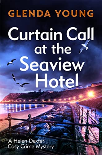 Book cover: "Curtain Call at the Seaview Hotel" with coastal scene.