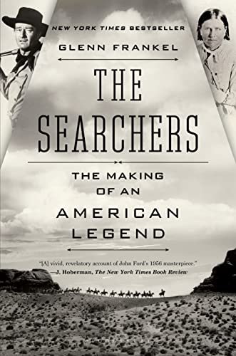 Book cover for “The Searchers,” featuring John Wayne and a landscape.