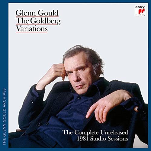 Glenn Gould portrait on CD cover for "The Goldberg Variations.