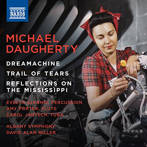 CD cover featuring a woman working on a vintage motorcycle engine.
