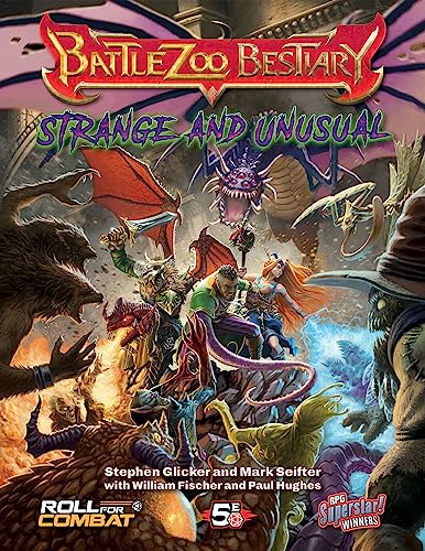 Fantasy book cover art depicting adventurers fighting various monsters in a chaotic battle scene.