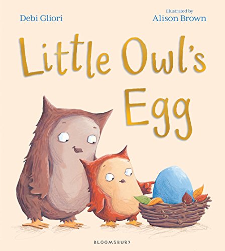 Book cover: two owls and a blue egg in a nest.