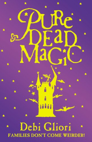 Yellow lettering and castle illustration on a purple, star-filled book cover.