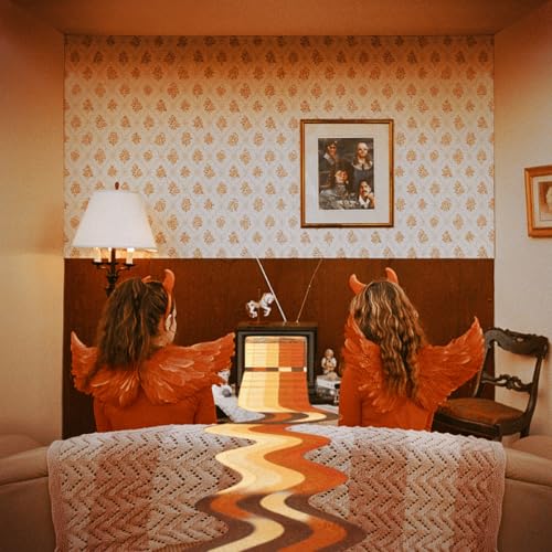Vinyl record album "Decoder" displayed within a patterned, vintage room setting.