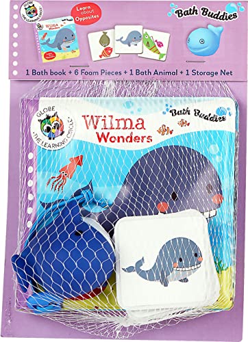BathCCHBath toy set with a blue whale, a bath book, and foam pieces.