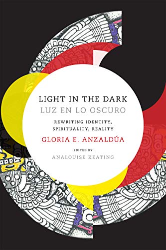 Book cover with abstract swirling design, text in English and Spanish.