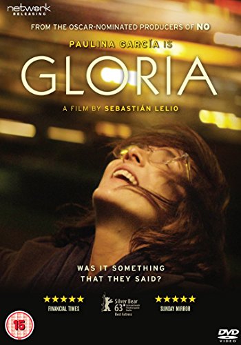 Gloria" DVD cover featuring Paulina García looking upwards, smiling.