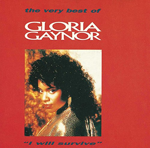 Gloria Gaynor album cover, red background, portrait of singer with curly hair.