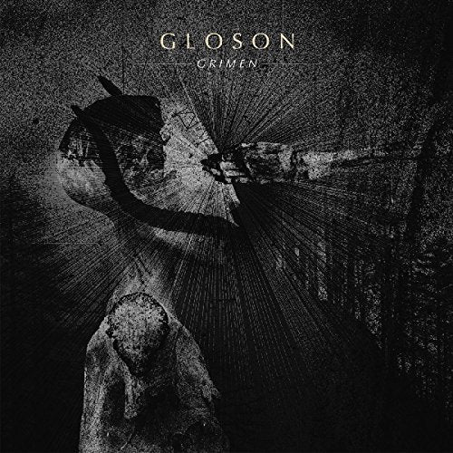 Black and white album cover with abstract figure and text "GLOSON GRIMEN".