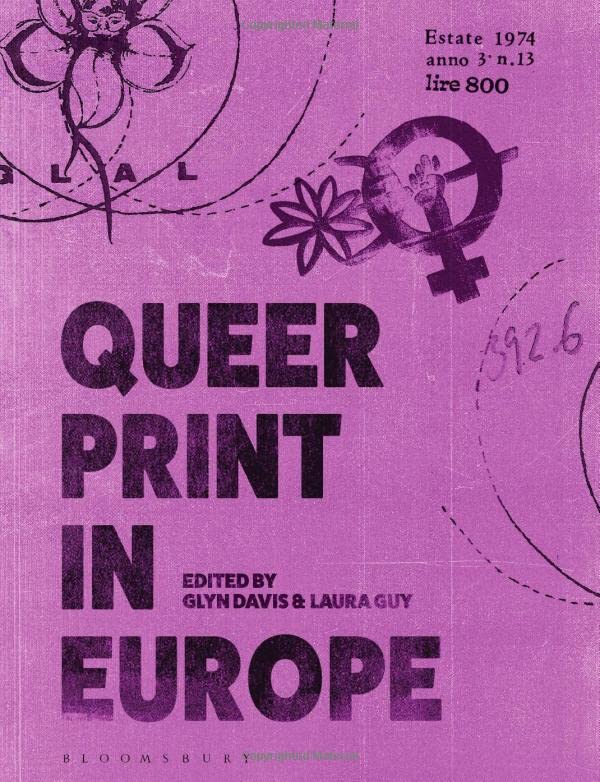 Purple book cover with “Queer Print in Europe” text and a Venus symbol.