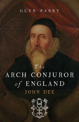 Book cover featuring a portrait of John Dee with geometric diagrams.