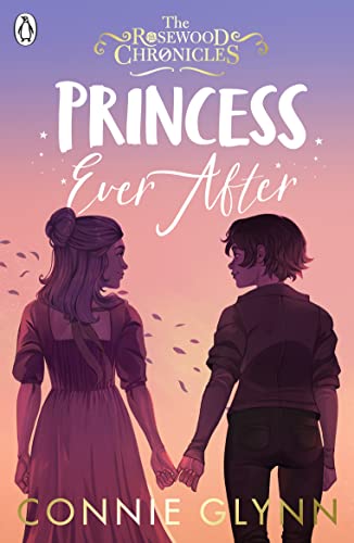 Book cover: two young women holding hands, illustrated, purple and gold tones.