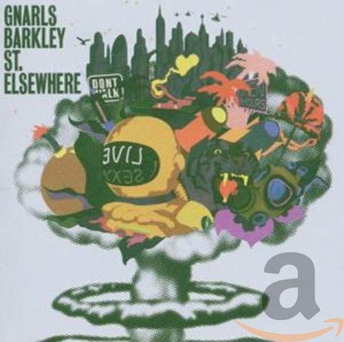 Gnarls Barkley “St. Elsewhere” CD cover with surreal cityscape and head.