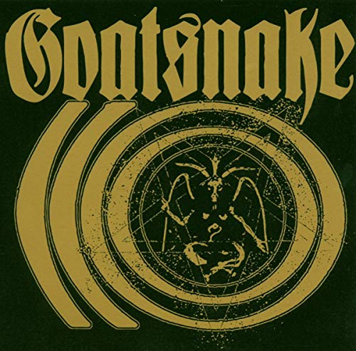 Gold stylized text and a circular occult symbol on a dark green background.