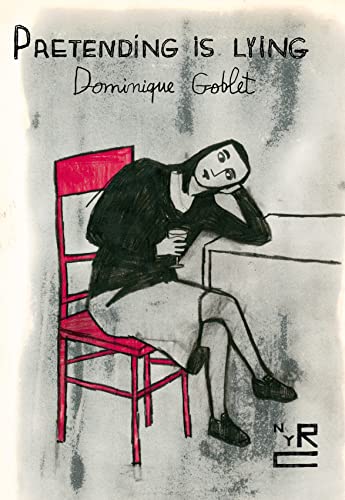 Book cover illustration of a woman sitting on a red chair, looking pensive.