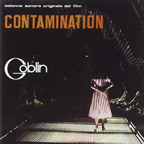 CD cover for Goblin’s “Contamination” soundtrack, featuring a woman in pink.
