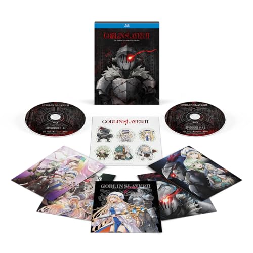 “Goblin Slayer” Season 2 Blu-ray set with discs, case, and character art.