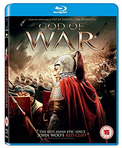 Blu-ray case for "God of War" featuring a warrior in red and gold.