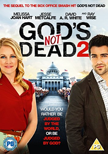God's Not Dead 2" DVD cover with actors, a courthouse, and a crowd.