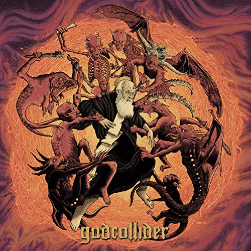 Album cover depicting a bearded man surrounded by red demons and creatures.